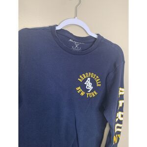 Aeropostale Thermal Waffle Knit Long‎ Sleeve Boys Sz XL Navy